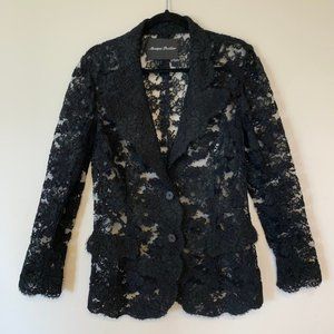 Monique Lhuillier Black Lace Jacket